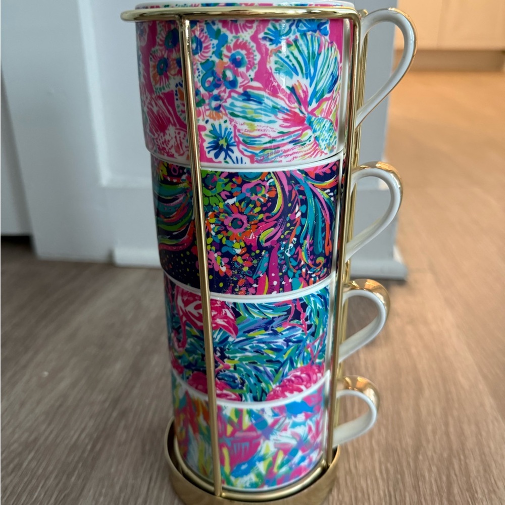 Lilly Pulitzer stackable espresso mugs